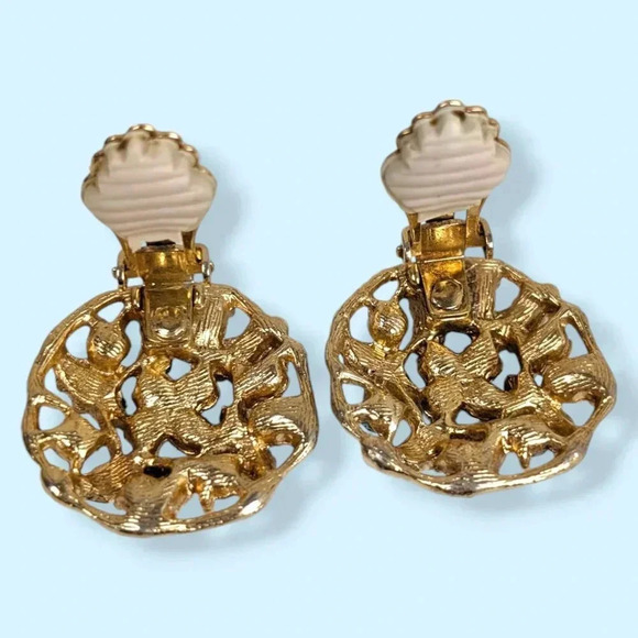 Vintage Sarah Cov Red AB Crystal Earrings - Picture 4 of 5